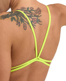 arena Performance Women's Solid Lace Back Swimsuit Freak Rose-Soft Green