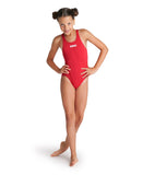Arena Performance Girls' Solid Team Swim Tech Swimsuit - Red-White