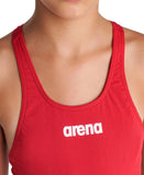 Arena Performance Girls' Solid Team Swim Tech Swimsuit - Red-White