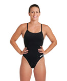 arena Performance Women's Solid Team Challenge Swimsuit Black-White