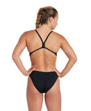 arena Performance Women's Solid Team Challenge Swimsuit Black-White