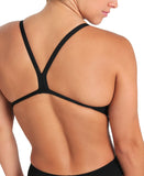 arena Performance Women's Solid Team Challenge Swimsuit Black-White