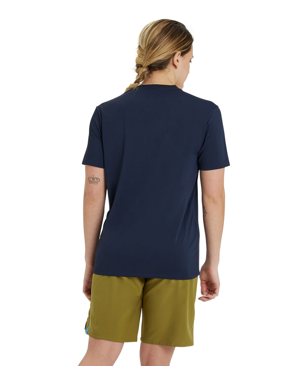 ARENA Solido T-Shirt Uomo In Cotone - Polo Dopo Nuoto, Colore Blu, Vestibilità Normale
