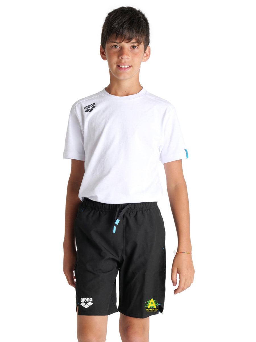 Arena - Gazi Jr, Bermuda Bambino In Microfibra Con Slip Interno - Quadri Celeste/Grigio/Nero - 2