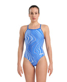 Arena Women's Marbled Light Drop Back Swimsuit - Royal-Royal Multi