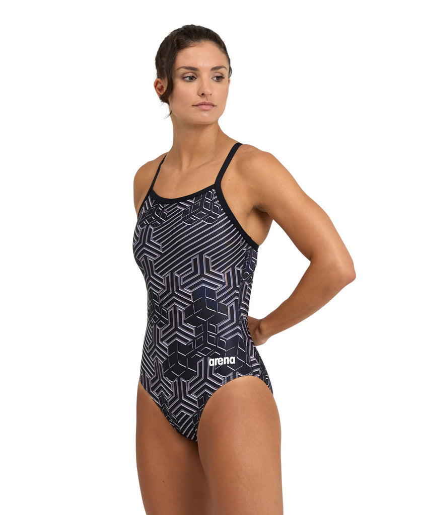 Arena Performance Women's Kikko Pro Lightdrop Back Swimsuit - Black-Black Multi