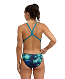 Arena Performance Women's Hero Camo Challenge Back Swimsuit - Green Lake/Green Lake Multi