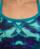 Arena Performance Women's Hero Camo Challenge Back Swimsuit - Green Lake/Green Lake Multi