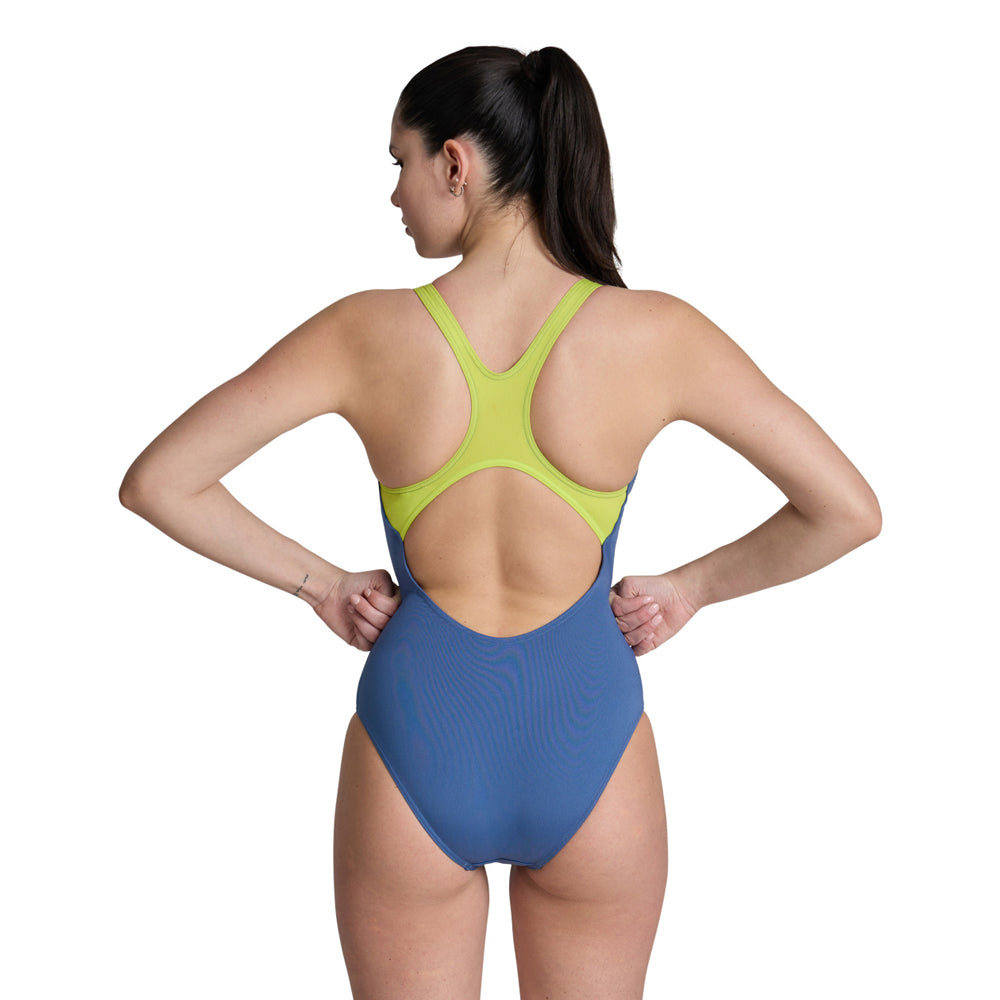Arena Performance Women's Graphic Swim Pro Back Bra Swimsuit Dark  Blue-Green
