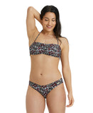 Arena Women's Printed Bandeau Two Piece - Burgundy Multi
