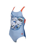 Girls Funny Cats Jr Swim Pro Back L - Royal-Florelae