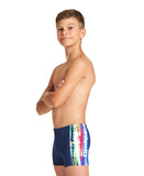 Boys Rainbow Colors Jr Short - Navy-Multi