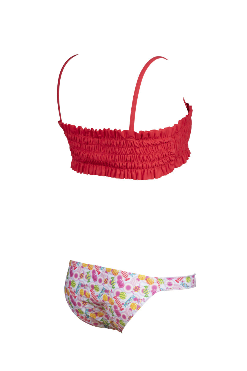 Girls Sweetie Jr Bandeau Two Pieces - Hibiscus-Pink Multi