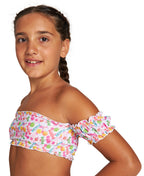 Girls Sweetie Jr Crop Top Two Pieces - Pink Multi-Hibiscus