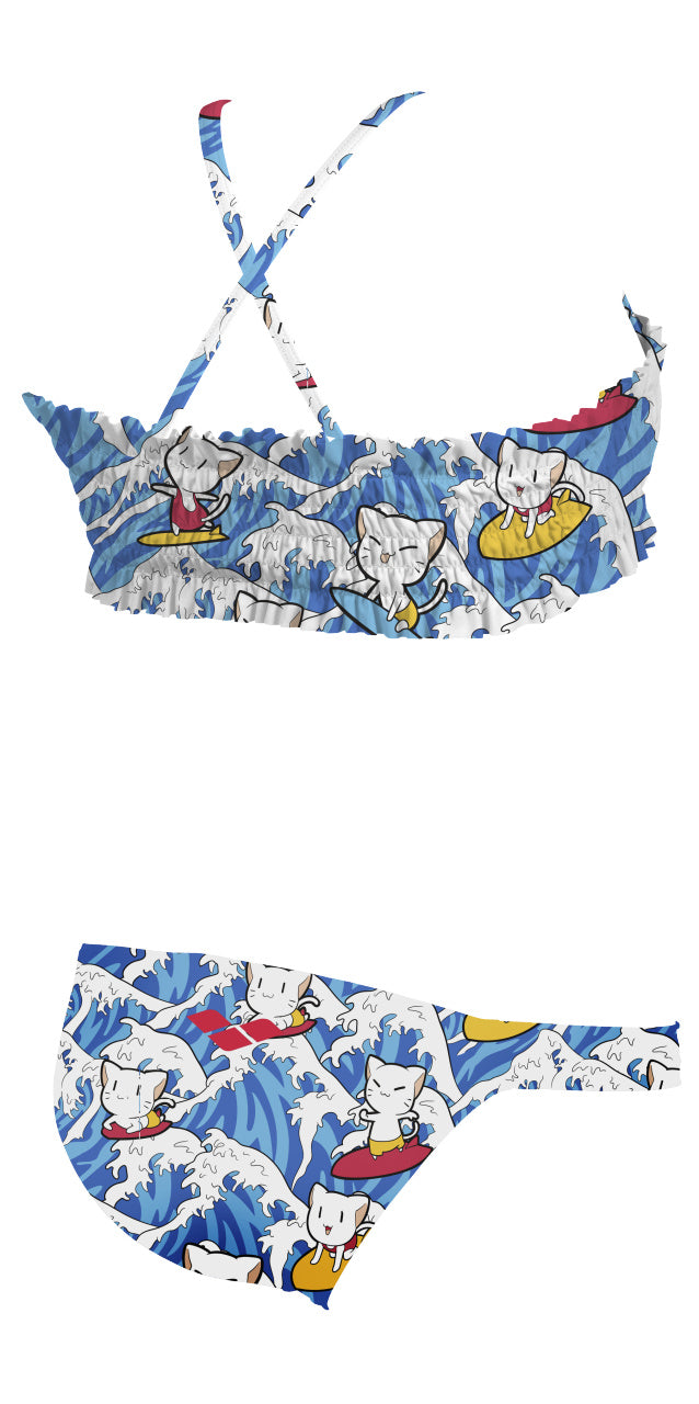 Surfing Kids Girl Two Pieces - Turquoise Multi