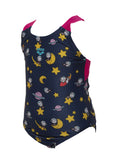 Space Cats Kids Girl One Piece - Navy-Freak Rose