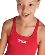 Arena Performance Girls' Solid Team Swim Pro Swimsuit - Red-White