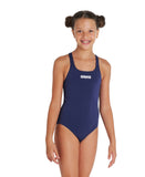 Arena Performance Girls' Solid Team Swim Pro Swimsuit - Navy-White