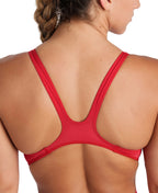 arena Performance Women's Solid Team Swim Tech Swimsuit Red-White