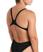 Arena Performance Women's Solid Team Swim Tech Swimsuit Black-White