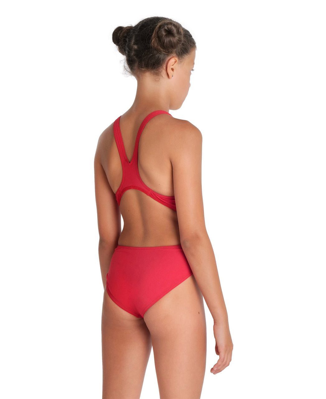 Arena Performance Girls' Solid Team Swim Tech Swimsuit - Red-White