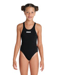Arena Performance Girls' Solid Team Swim Tech Swimsuit - Black-White