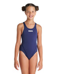 Arena Performance Girls' Solid Team Swim Tech Swimsuit - Navy-White