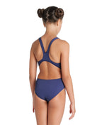 Arena Performance Girls' Solid Team Swim Tech Swimsuit - Navy-White