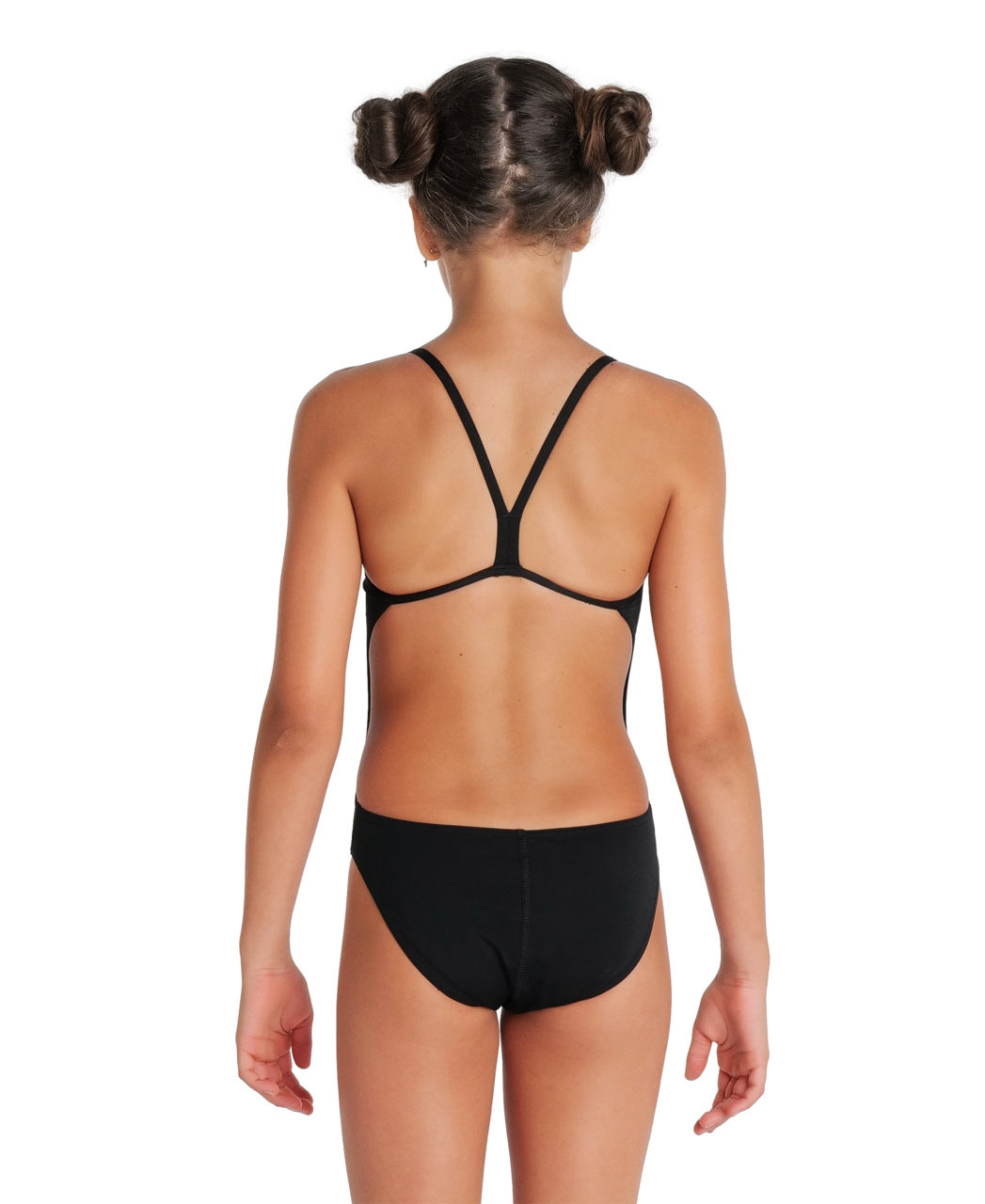 Arena Performance Girls' Solid Team Challenge Swimsuit - Black- White
