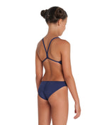 Arena Performance Girls' Solid Team Challenge Swimsuit - Navy - White