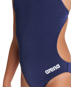 Arena Performance Girls' Solid Team Challenge Swimsuit - Navy - White