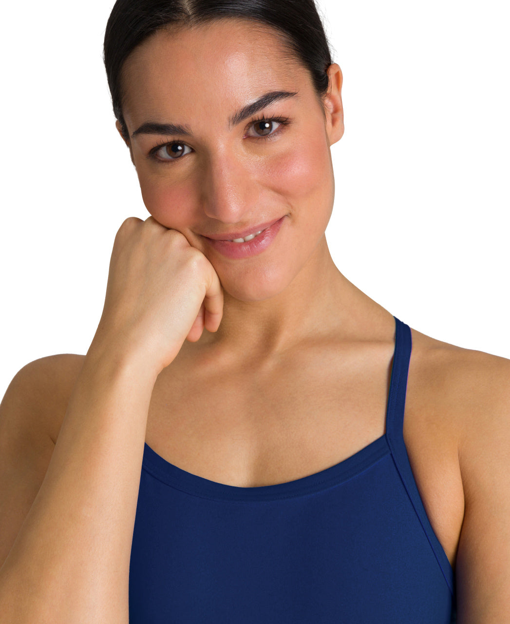 arena Performance Women's Solid Team Challenge Swimsuit Navy-White