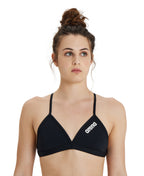 Women's Solid Team Bikini Top - Black