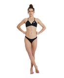 Women's Solid Team Bikini Top - Black