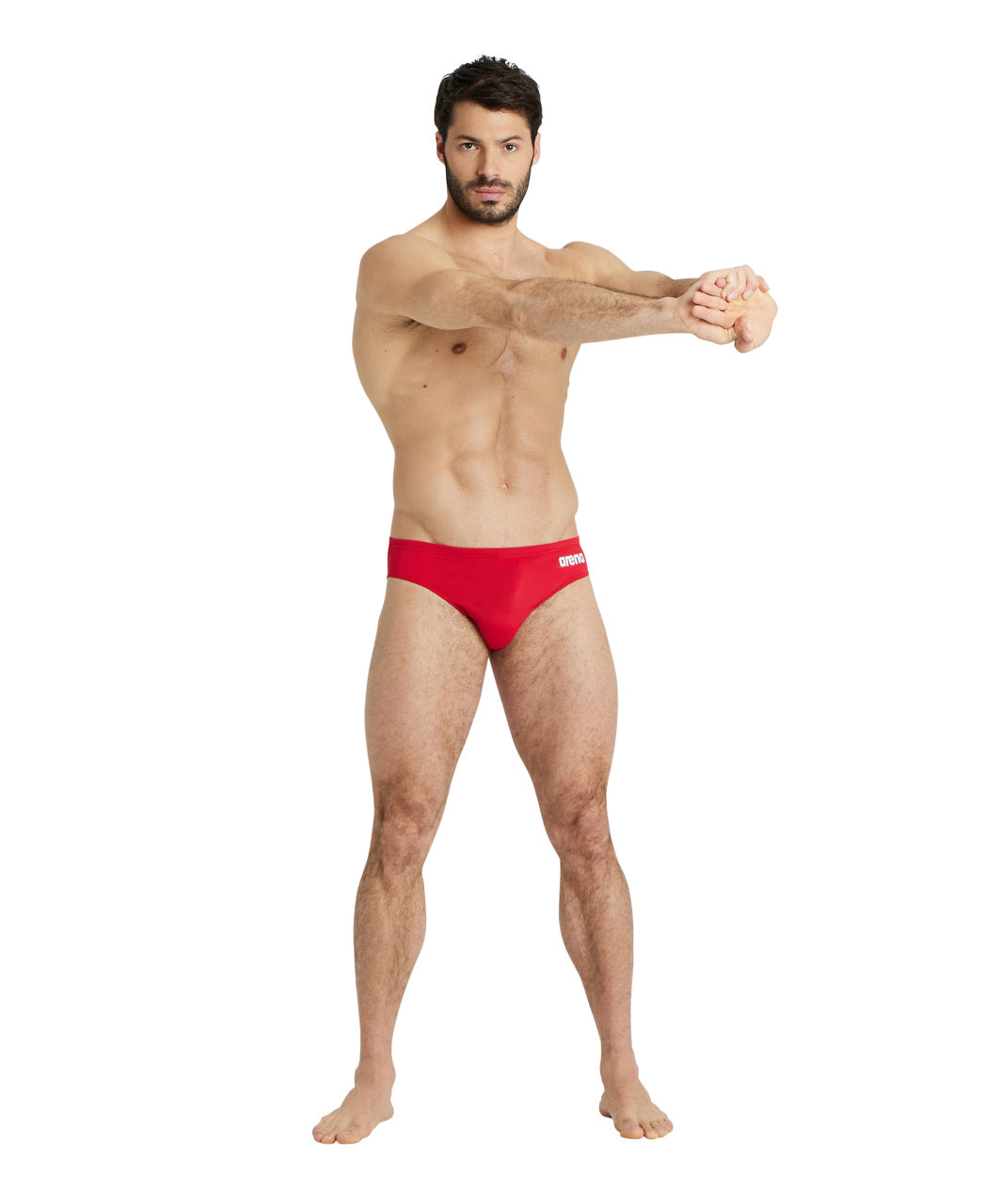 Arena Performance Men's Solid Team Swim Briefs - Red-White