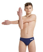 Arena Performance Boys' Solid Team Swim Briefs - Navy-White