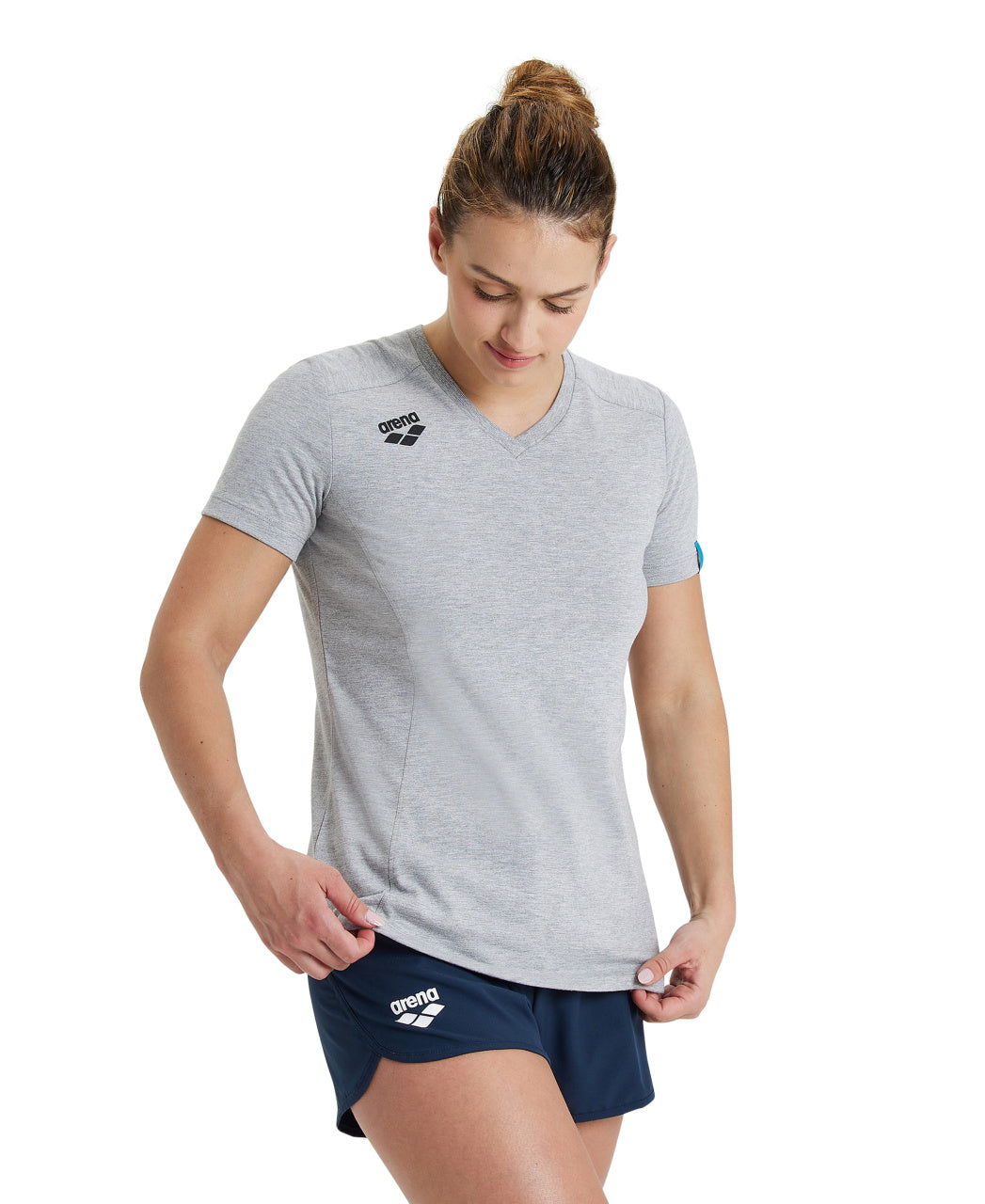 Arena Team Women's Panel T-Shirt - Medium Grey Heather