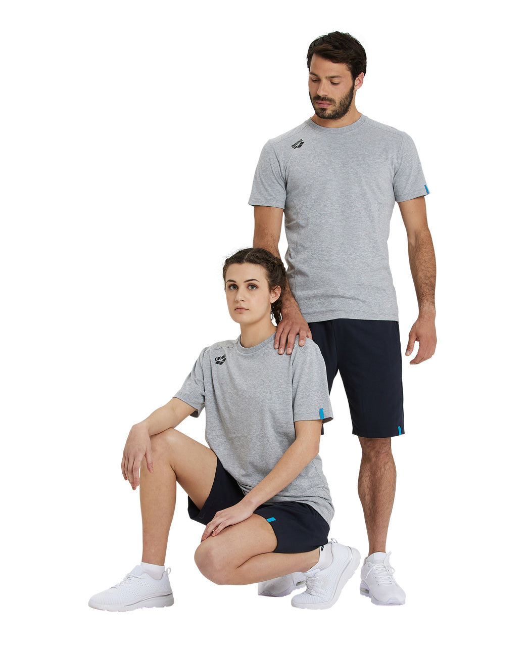Arena Team Unisex Panel T-Shirt- Medium Grey Heather