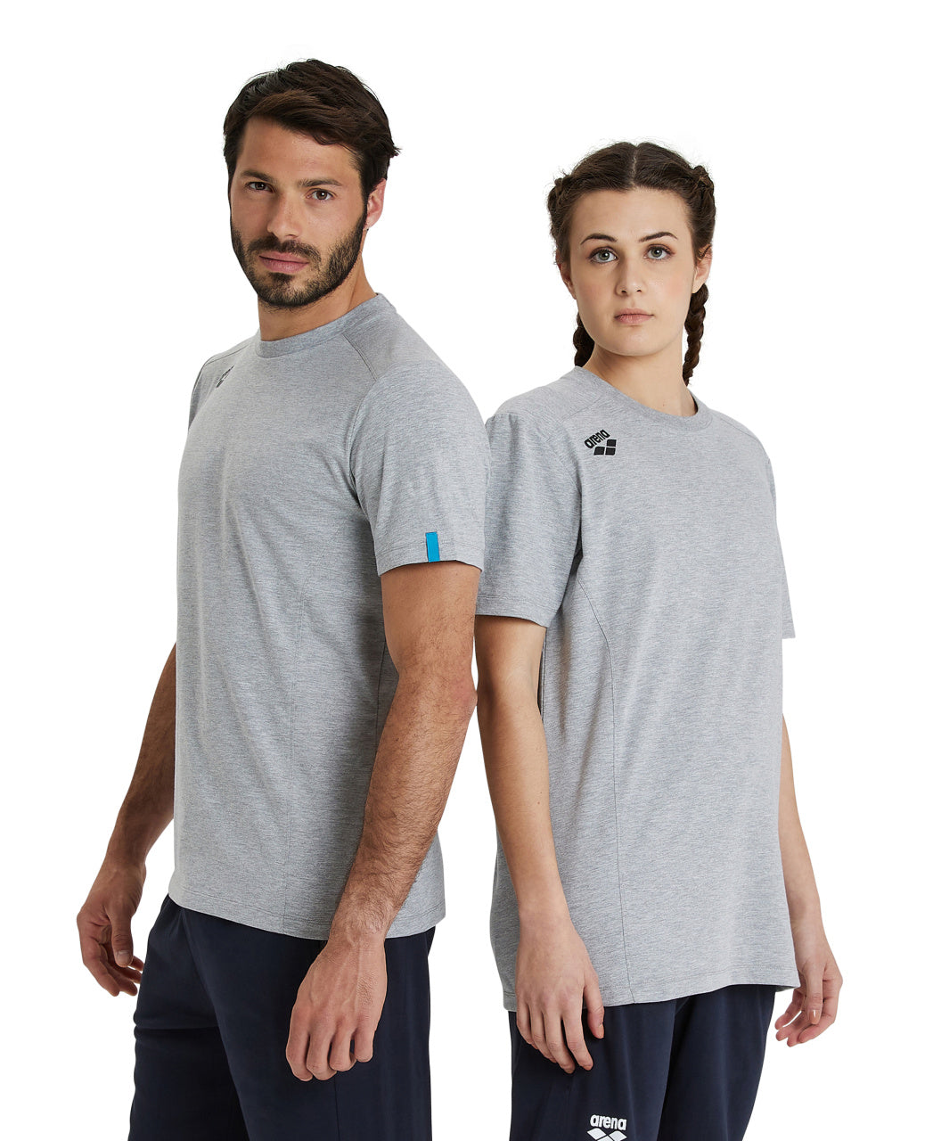 Arena Team Unisex Panel T-Shirt- Medium Grey Heather
