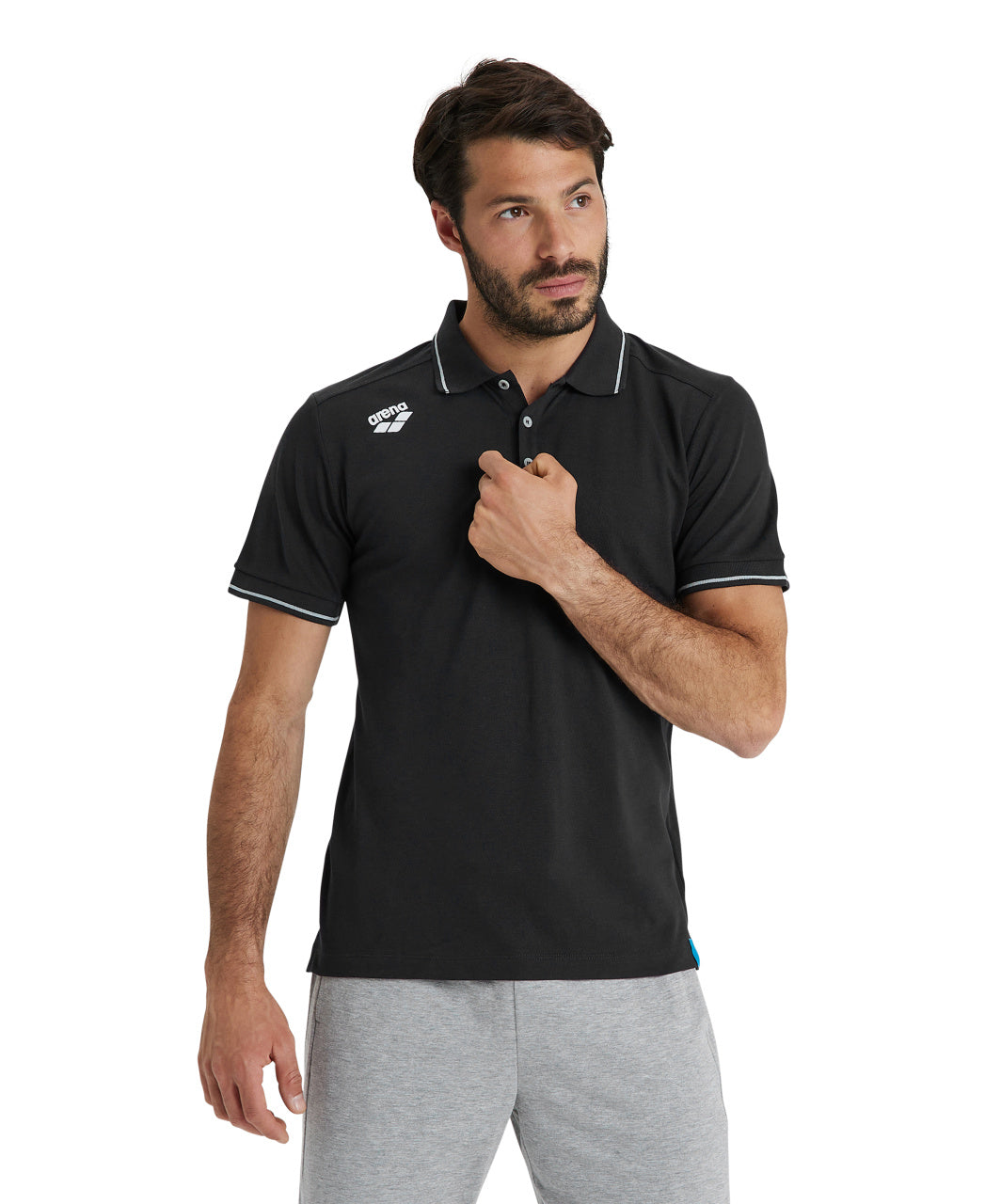 Arena Team Unisex Solid Cotton Polo Shirt - Black