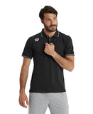 Arena Team Unisex Solid Cotton Polo Shirt - Black