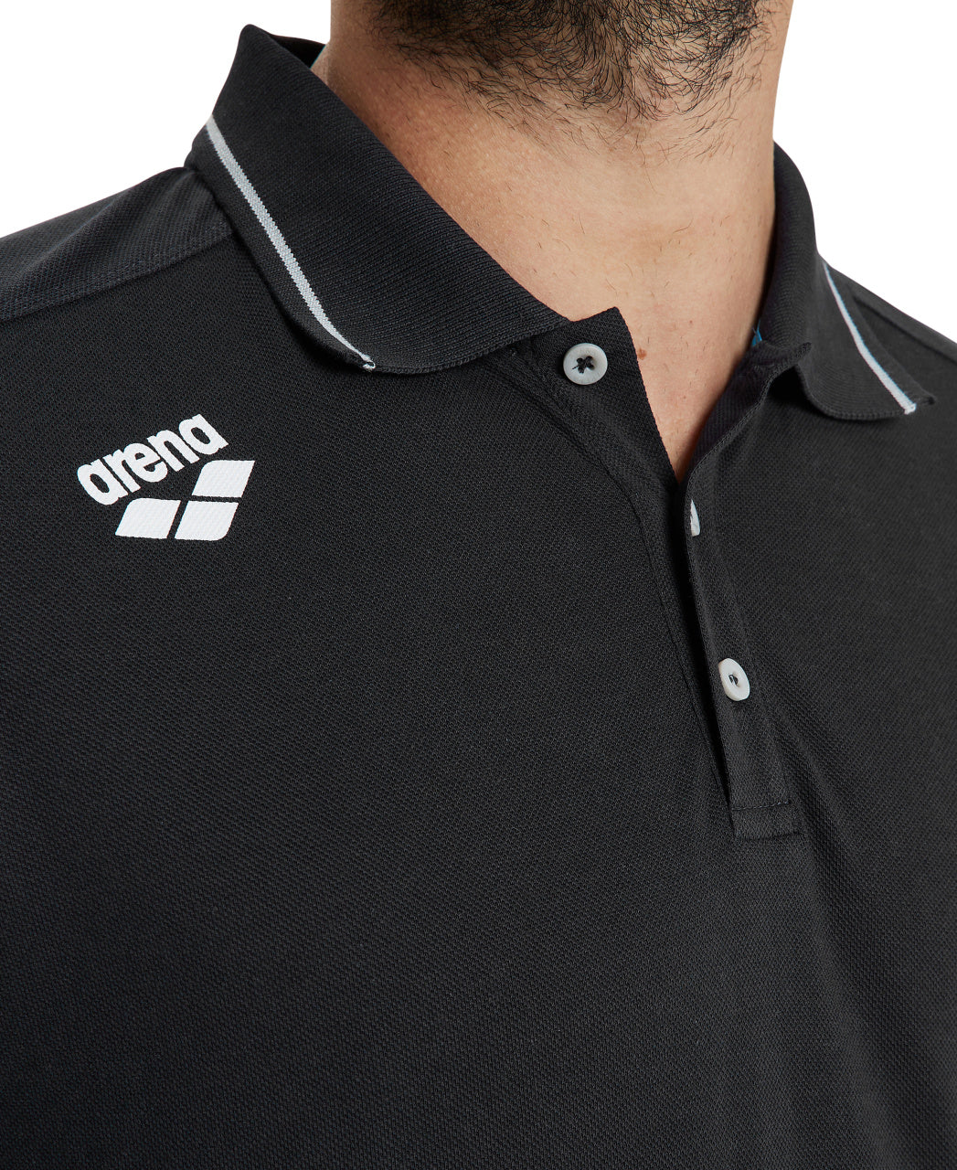 Arena Team Unisex Solid Cotton Polo Shirt - Black