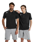 Arena Team Unisex Solid Cotton Polo Shirt - Black