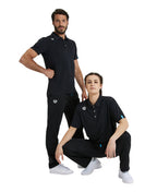 Arena Team Unisex Solid Polo Shirt - Black