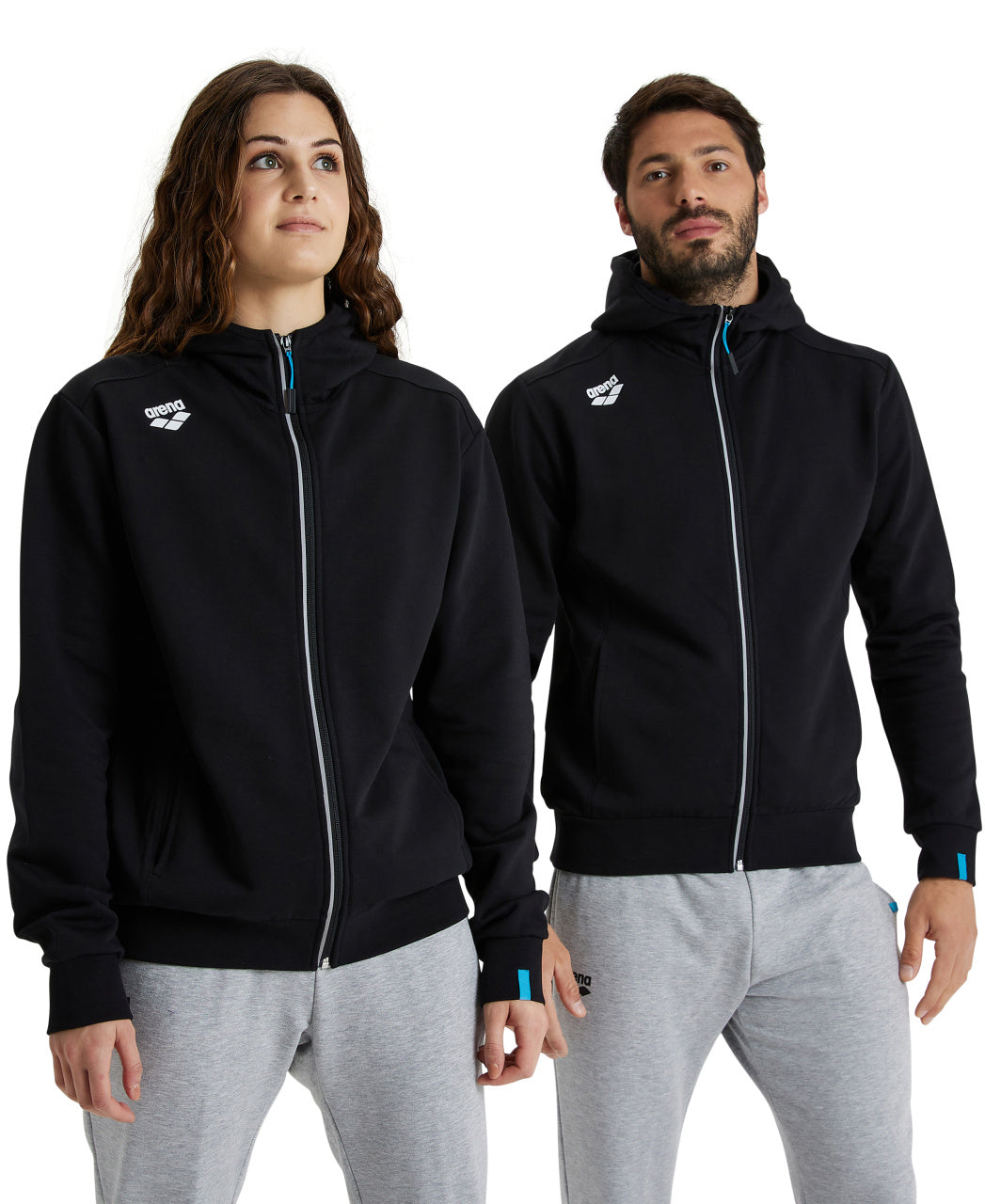 Arena Team Unisex Hooded Panel Jacket - Black