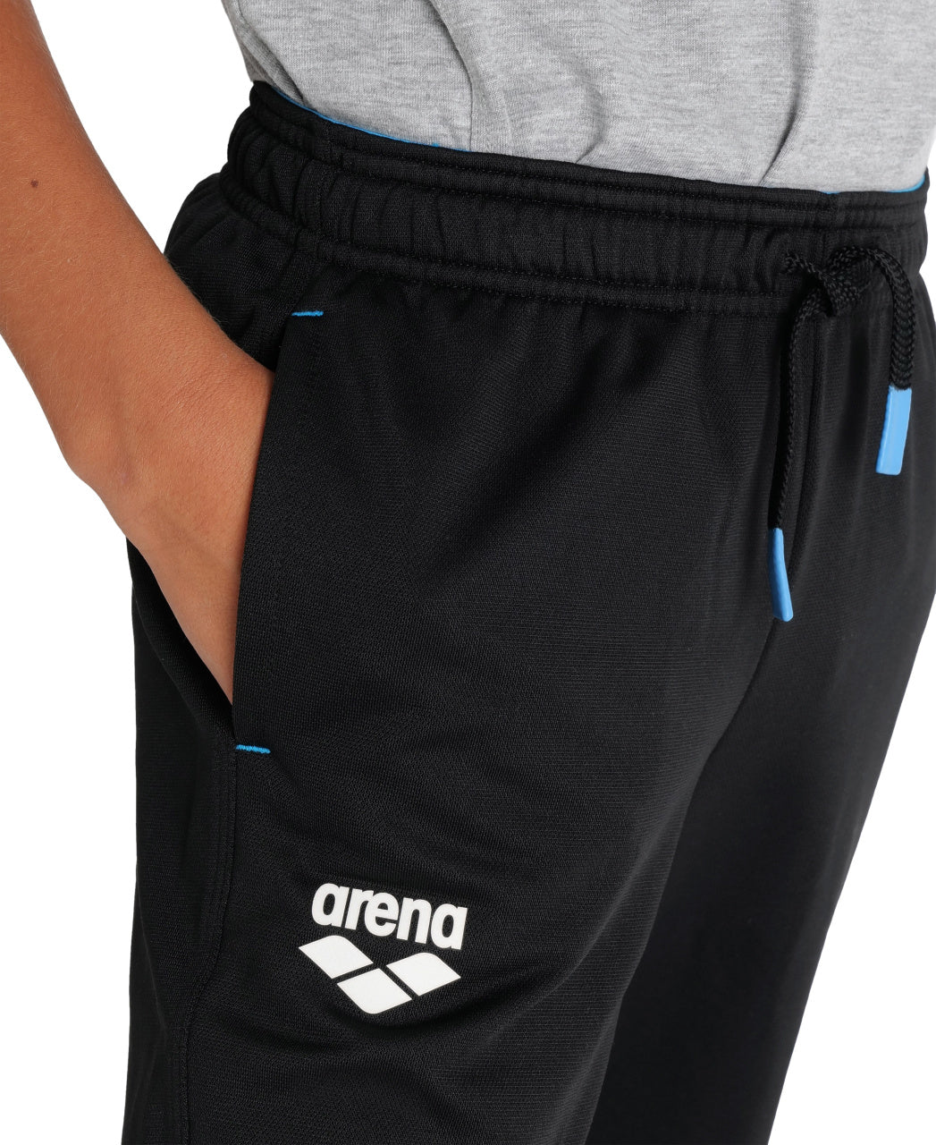 Arena Team Junior Solid Knit Poly Track Pants - Black