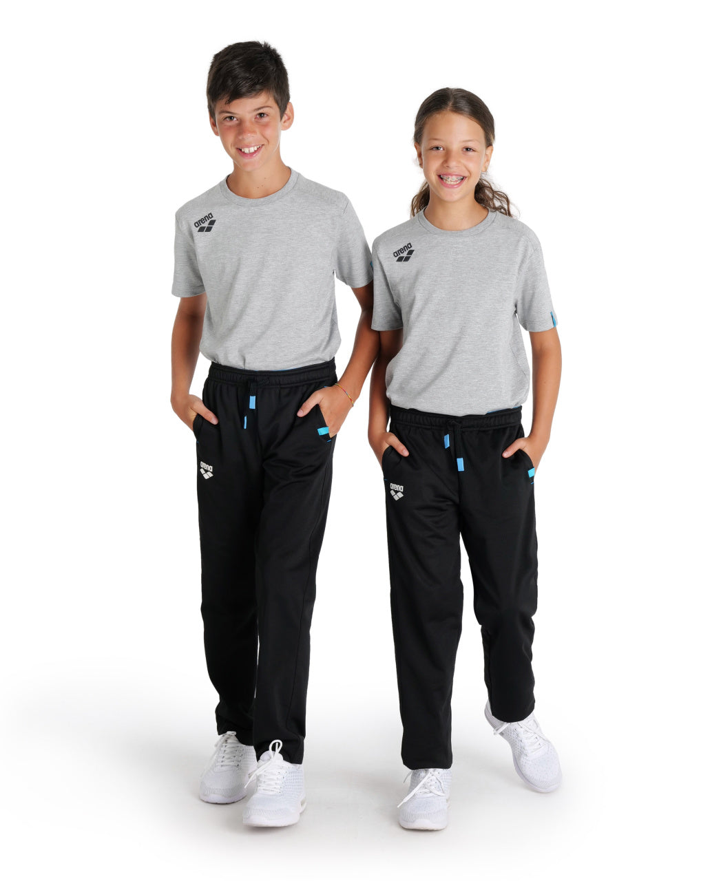 Arena Team Junior Solid Knit Poly Track Pants - Black