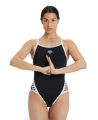 Arena Performance Women's Icons Solid Super Fly Back Swimsuit - Black-White