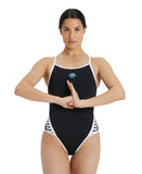 Arena Performance Women's Icons Solid Super Fly Back Swimsuit - Black-White