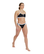 Arena Performance Women's Icons Solid Cross Back Bikini - Black - White